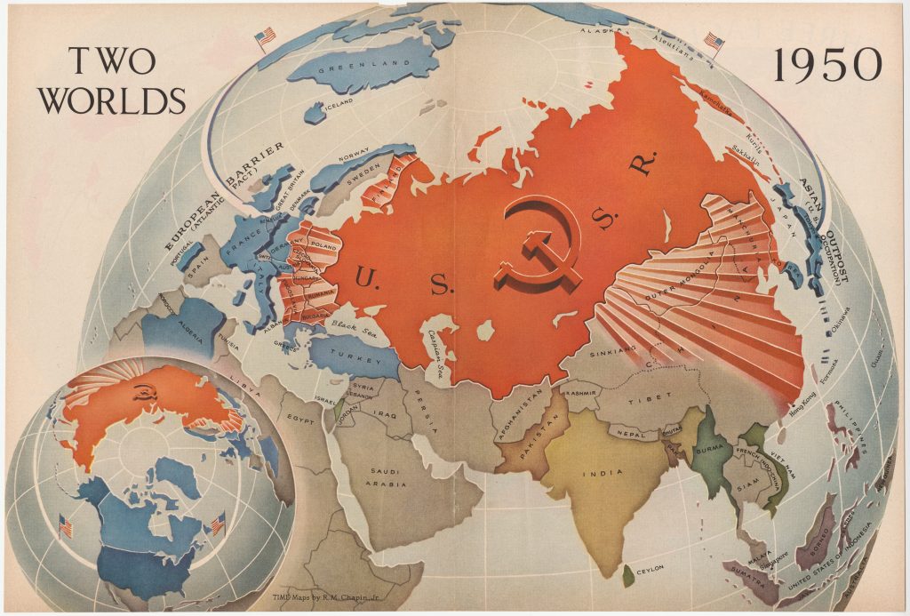 Mapa de los dos mundos Influencia sovietica
