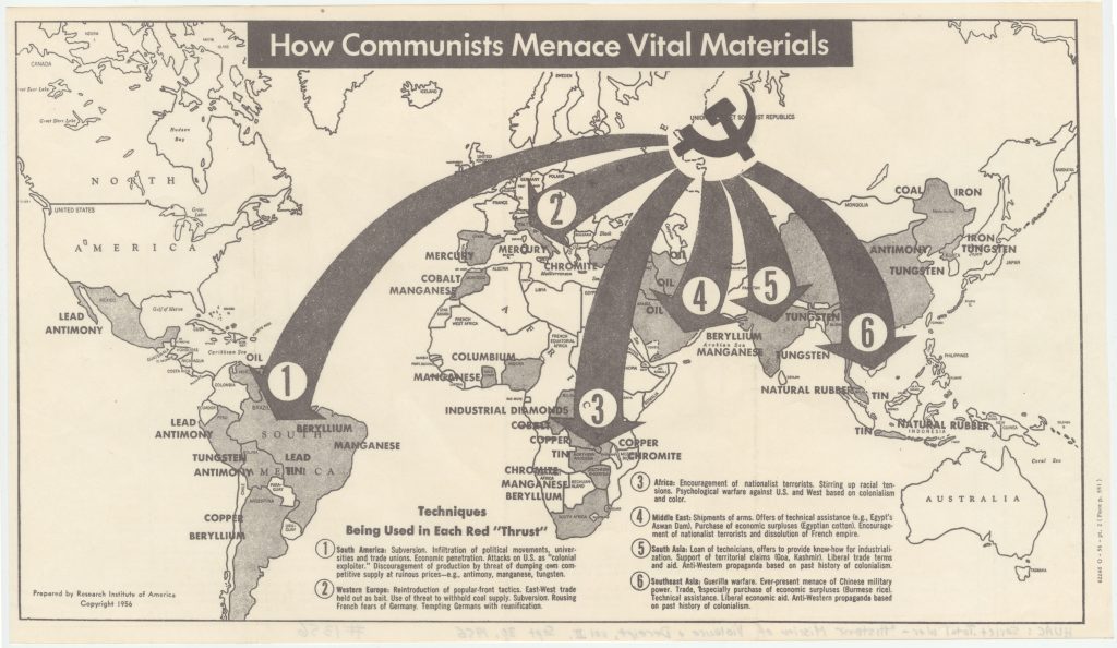 Mapa amenaza comunista sovietica