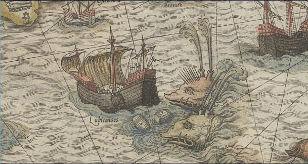 Ballenas atacando a un barco